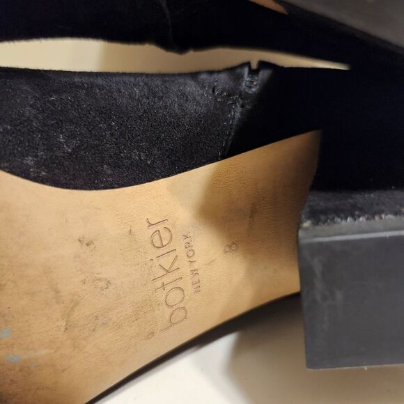 Botkier "Sasha" Black Luxe Suede Chunk Heel Ankle Boots sz.8 MSRP $265 - Picture 10 of 10
